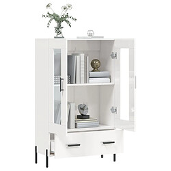 Avis vidaXL Buffet haut blanc brillant 69,5x31x115 cm bois d'ingénierie