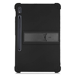 Coque en silicone avec béquille coulissante noir pour votre Samsung Galaxy Tab S7