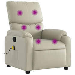 vidaXL Fauteuil inclinable de massage Crème Similicuir