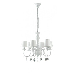 Fan Europe Chandelier abats jours Arthur 6 ampoules Métal,tissu blanc