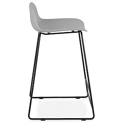 Acheter Alterego Tabouret snack mi-hauteur 'BABYLOS MINI' gris avec pieds en métal noir