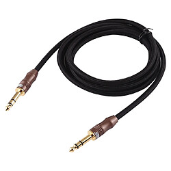 Avis Wewoo Câble audio tressé en coton à fiche plaqué or mâle / à 4 sections EMK 6.35 mm pour amplificateur de guitarelongueur 2 m noir