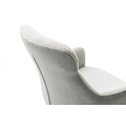 Acheter Inside 75 Fauteuil lounge pivotant à 360° LUAN assise confortable piétement métal brossé tissu vintage gris clair