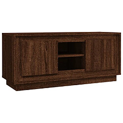 vidaXL Meuble TV chêne marron 102x35x45 cm bois d'ingénierie