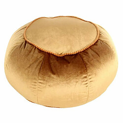 Paris Prix Pouf Rond en Velours Taj Mahal 65cm Marron