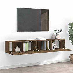 Maison Chic Ensemble de meubles TV 2 pcs | Banc TV Moderne pour salon | Meuble de Rangement - Chêne marron Bois d'ingénierie -MN66760