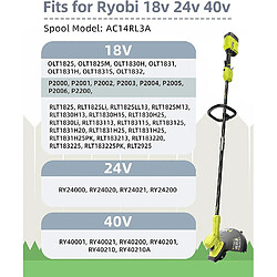 INF Paquet de 12 bobines de fil avec 3 couvercles pour coupe-herbe Ryobi MultiColor pas cher