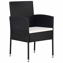 Acheter Salle à dîner de jardin 7 pcs,Table et chaise à manger Résine tressée Noir -MN56801