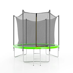 Jump4Fun Trampoline de jardin ø244 cm- 8FT- Filet intérieur, Matelas de protection et Echelle