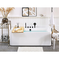 Beliani Baignoire semi-îlot blanche 170 x 75 cm QUATRE