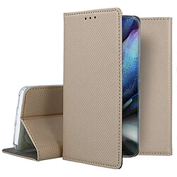 Htdmobiles Housse pour Samsung Galaxy S24 Ultra 5G - etui coque pochette portefeuille + film ecran - OR MAGNET