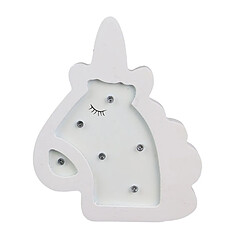 CMP Lampe en bois enfant Licorne - H. 13 cm - Blanc