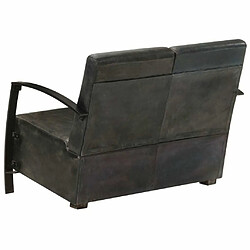 Acheter Maison Chic Canapé à 2 places,Sofa de Salon,Canapé droit Gris Cuir véritable -GKD866251