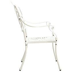 Avis vidaXL Chaises de jardin lot de 2 Aluminium coulé Blanc