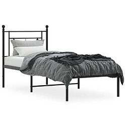 Avis Maison Chic Cadre/structure de lit métal et tête de lit pour adulte - Lit Moderne Chambre noir 75x190 cm -MN55933