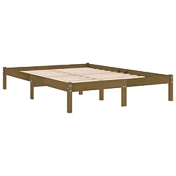 Avis Maison Chic Lit adulte - Lit simple Cadre de lit,Structure du lit Contemporain Marron miel Bois de pin massif 200x200 cm -MN83611