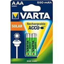 VARTA Lot de 2 piles rechargeables ACCU AAA 550mAh Longlife Solar