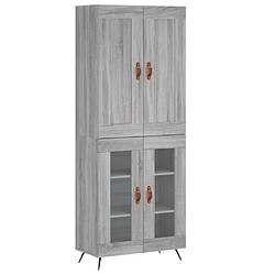 vidaXL Buffet haut Sonoma gris 69,5x34x180 cm Bois d'ingénierie