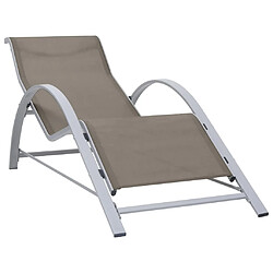 vidaXL Chaise longue textilène et aluminium taupe