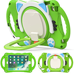 Coque en TPU + silicone avec béquille rotative robuste 3-en-1 vert/bleu ciel pour votre Apple iPad Mini/2/3/4/mini (2019) 7.9 pouces