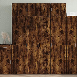 vidaXL Buffet haut chêne fumé 70x42,5x185 cm bois d'ingénierie