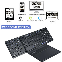 Avis BOW-Clavier Bluetooth pliable avec poche TouchSub,Noir,Disposition de la Corée