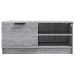 Maison Chic Meuble TV scandinave gris - Banc TV pour salon Sonoma 80x35x36,5 cm Bois d'ingénierie -MN30581 pas cher