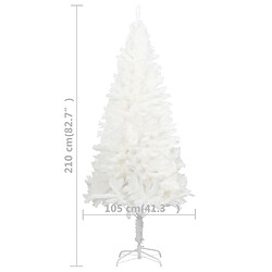 vidaXL Arbre de Noël artificiel aiguilles réalistes blanc 210 cm pas cher