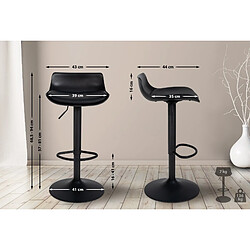 Avis Decoshop26 Tabouret de bar x4 avec repose-pieds hauteur réglable desing moderne en PVC noir et métal noir 10_0004500