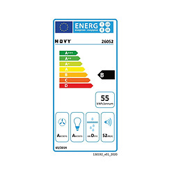 Groupe filtrant 53cm 600m3/h 61db noir - 26052 - NOVY