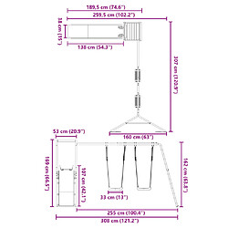 vidaXL Aire de jeux d'extérieur bois de pin imprégné pas cher