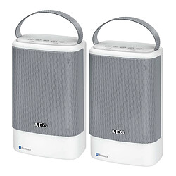 AEG Haut-parleurs BSS 4833 2 pièces Blanc et gris