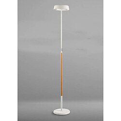 Luminaire Center Lampadaire Noa 2 Ampoules 21W Down 9W Up LED 3000K, 3000lm, blanc mat/hêtre