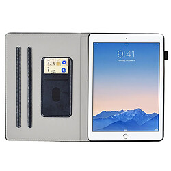 Etui en PU avec support, porte-carte et porte-stylo pour votre iPad Air (2013)/Air 2/9.7-pouces (2017)/(2018) - bleu foncé