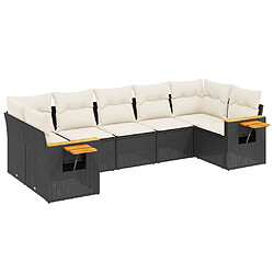 Maison Chic Salon de jardin 7 pcs avec coussins | Ensemble de Table et chaises | Mobilier d'Extérieur noir résine tressée -GKD44418