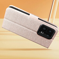 Avizar Housse pour Xiaomi 13 Pro portefeuille rangement carte support vidéo rose pas cher