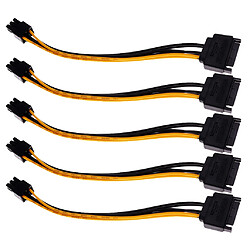 Acheter 5pcs 15pin Sata Power à 6pin Adaptateur Câble D'alimentation Pour Carte Vidéo Graphique