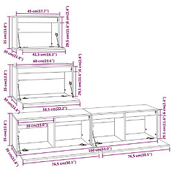 vidaXL Meubles TV 4 pcs Bois massif de pin pas cher