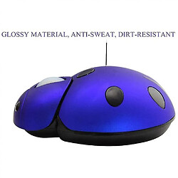 Avis Universal 2,4 g souris sans fil petite forme de coccinelle animale mignonne 3000dpi souris optique mobile portable (bleu)