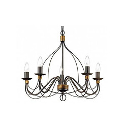 Ideal Lux Chandelier sans abats jours Corte Métal Brun rouille 8 ampoules 80cm