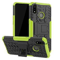 Wewoo Coque Renforcée de protection antichoc PC + TPU pour OPPO Realme 3 Pro avec support Vert