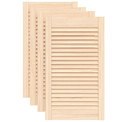 vidaXL Portes d'armoire à persiennes 4pcs 69x39,4cm bois de pin massif