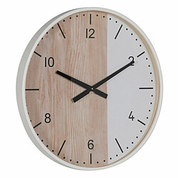 BigBuy Home Horloge Murale Blanc Naturel Bois 60 x 60 x 5,5 cm