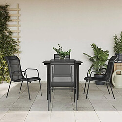 vidaXL Ensemble à manger de jardin 5 pcs noir textilène et acier