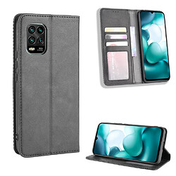 Etui en PU auto-absorbé rétro avec support noir pour votre Xiaomi Mi 10 Lite 5G/10 Youth 5G