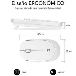 Teclado y Ratón Subblim Combo Business Slim Silencioso Inalámbrico/ Blanco