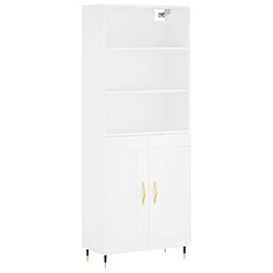 vidaXL Buffet haut Blanc 69,5x34x180 cm Bois d'ingénierie