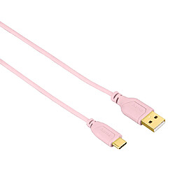 HAMA Câble USB-C Flexi-Slim, doré, antitorsion, rose, 0,75 m