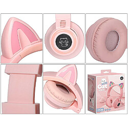 Avis Chrono Casque Bluetooth sans Fil, Ecouteurs Bluetooth pour Oreilles de Chat pour Filles, Pliable Casque avec Lumières LED/Micro, Micro SD Carte Slot pour iPhone/PC/Tablettes/TV( Rose)