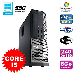 PC Dell Optiplex 7010 SFF Core I5 2400 3.1GHz 8Go Disque 240Go SSD Wifi W7 - Occasion